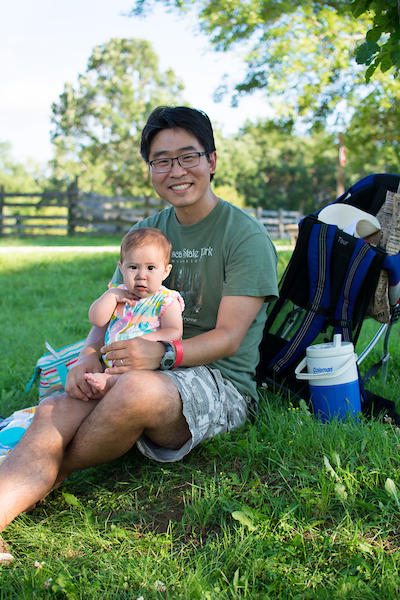Become a member like this Asian-American gentleman! He seems happy with his choice even if his very cute baby seems a bit uncomfortable with all the things they'll be learning about history!